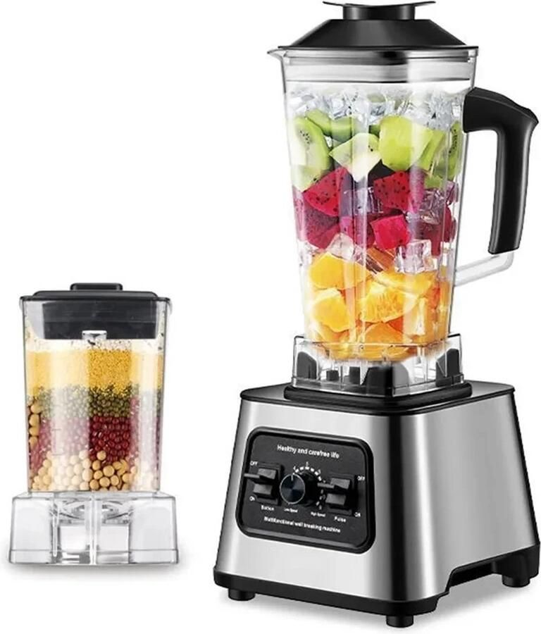 Blender 6000W Multifunctioneel 2 5L Bevroren fruit 220v Mixer Voor ijs Smoothie maker Zilver zwart
