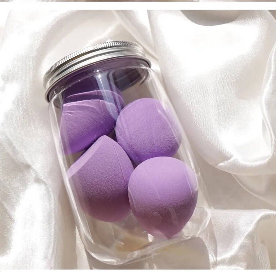 Blender make-up spons Complete set van 4 Beauty Blender Make-up sponsen Make-up applicator Inclusief Gratis Lazy Lipstick