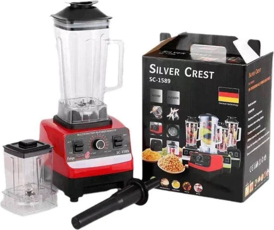 Blender Professionele Blender Blend Machine Hak Machine Smoothie Maker Rood 2000W