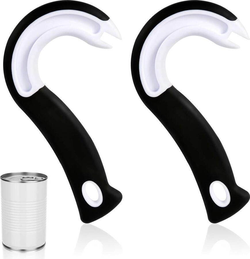Blikopener Ringtrekker Haak Antislip Rubberen Handvat Handmatige Frisdrankopener voor Ouderen en Kinderen Blikopener