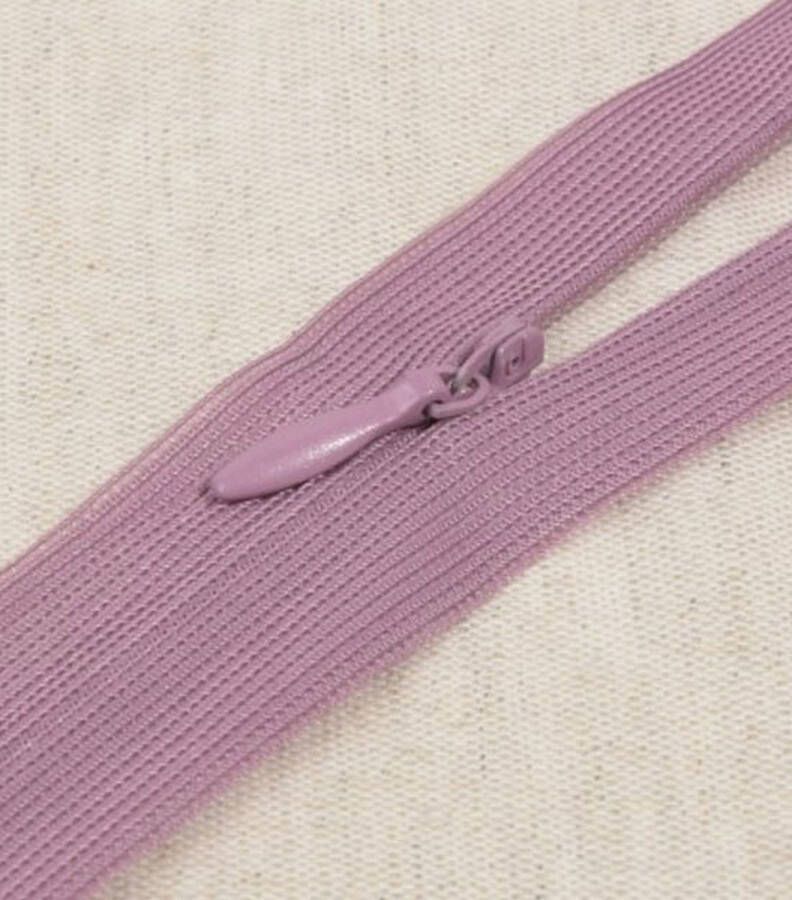 Blinde rits 40cm blush roze naadverdekte rits verstelbaar