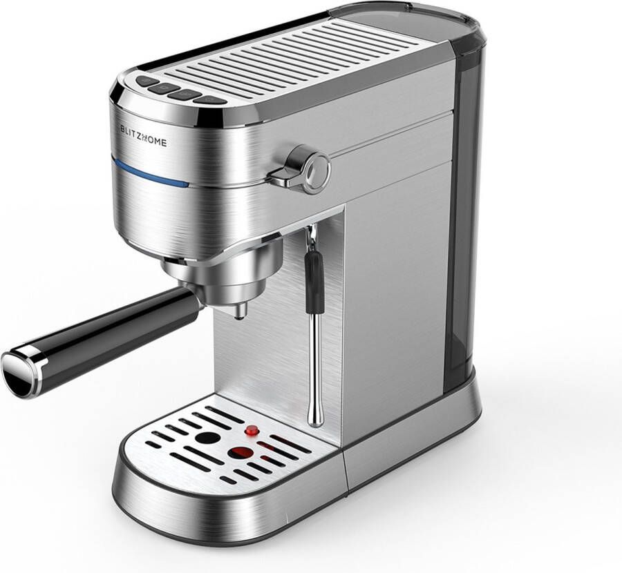 BlitzHome Pistonmachine Espressomachine 15 Bar 1250~1450W NTC Nauwkeurige Temperatuurregeling Veilige Bescherming Volledig metalen Romp