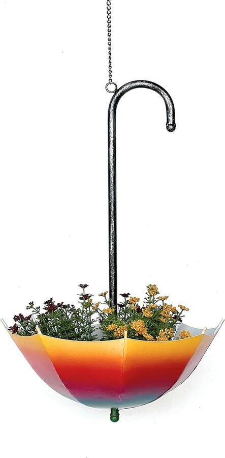 Bloemenhanger metalen hanglamp met pot binnen buiten paraplu hangplanten 57-72 cm 96258 plantenhanger bloemenhanger pothanger bloemen (72cm)