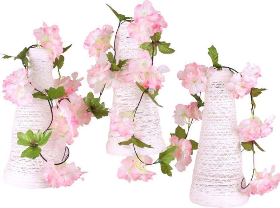 Bloemenslinger Fiets Roze Stijlvolle Bloemenstreng voor Fietsmand of Stuur 220 CM Bloemen Plastic Kunstbloemen Fiets Slinger