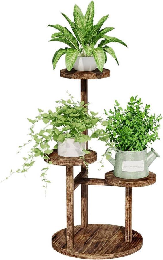 Bloemenstandaard Houten plantenplank Binnen Bloementrap Buiten 3 lagen Bloemenstandaard voor woonkamer Balkon op tuinterras