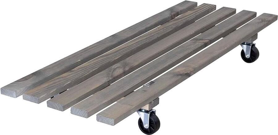Bloementrolley 79 x 29 x 85 cm Voor binnen buiten Houten plantentrolley grijs Draagvermogen 150 kg