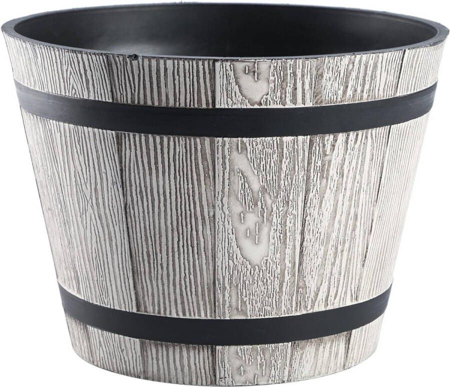 Bloempot Madera 21573 lichtgrijs 30 cm binnen en buiten decoratieve pot balkonplanten kunststof