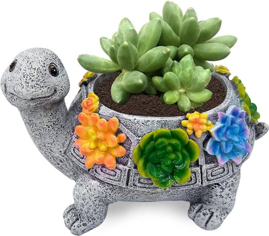 Bloempot schattige schildpad vetplanten dier vorm decoratie kunsthars cactus planten potten thuis kantoor bureau minidecoratie balkondecoratie
