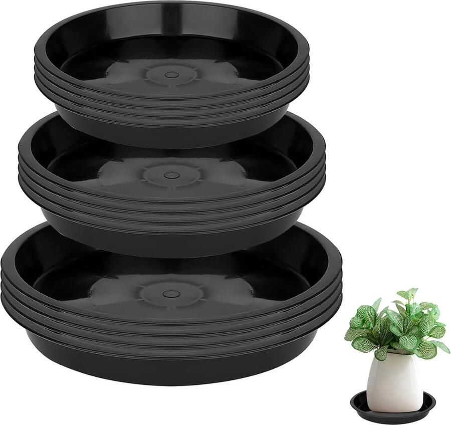 Bloempotschotels 12 stuks plantenpotschotels 11 17 5 23 cm van kunststof bloemenonderzetters rond schotel bloempot lekbakken voor tuin- kamer- en buitenplanten
