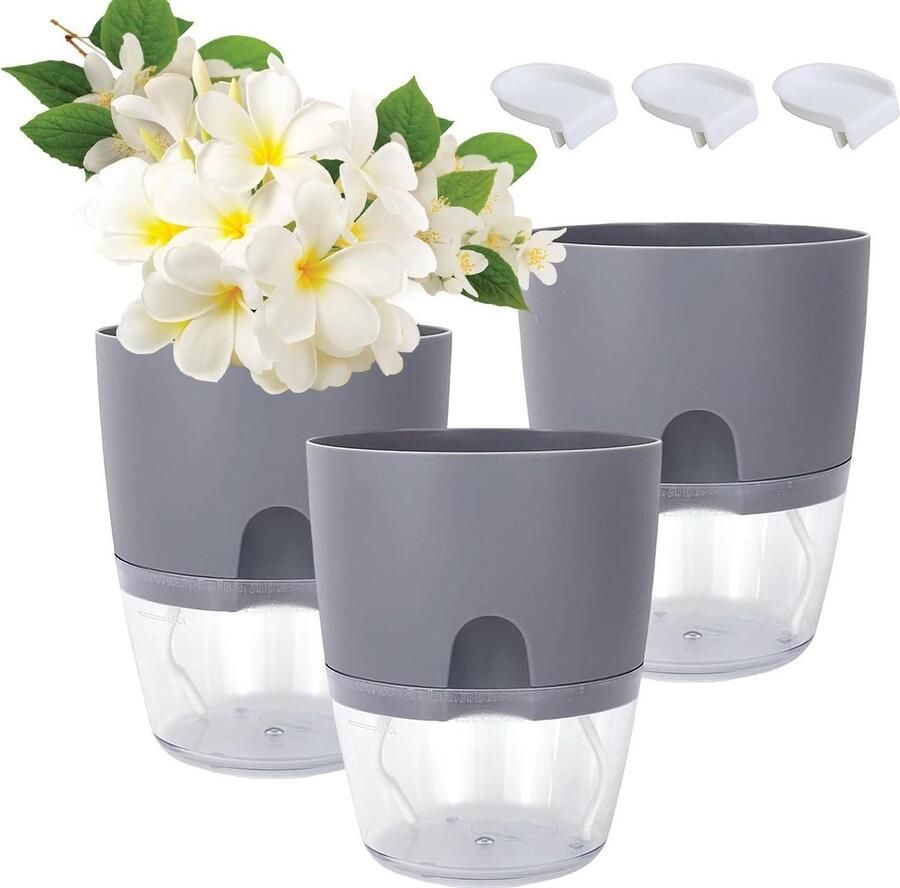 Bloempotten plastic kruidenpot met zelfbewatering waterreservoir keukenkruiden bloempot irrigatiesysteem kunststof verse keukenkruiden (182 x 11 x 153 cm)