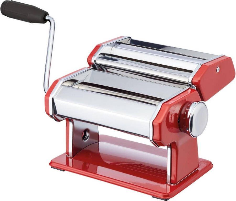 Blue World of Flavours Pasta Maker 9 Dikte-Instellingen Roestvrij Staal Rood