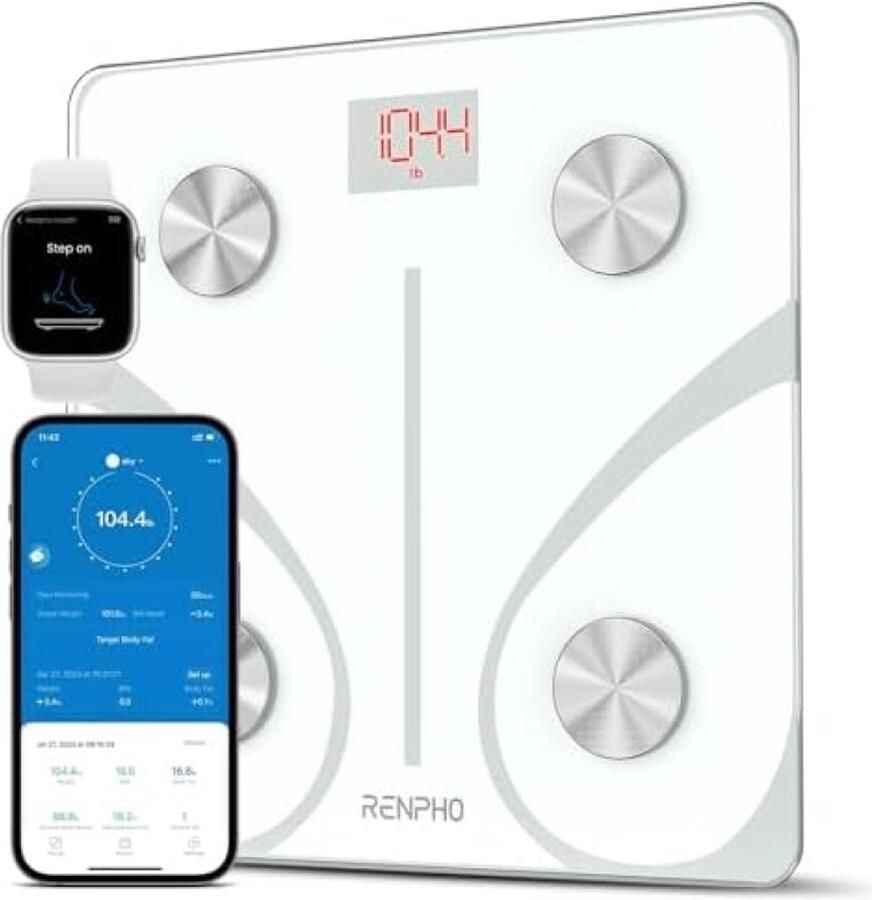 Bluetooth Lichaamsvetweegschaal Digitale Lichaamsgewicht Weegschaal met Slimme BMI-Schaal Lichaamssamenstelling Monitoren met Smartphone-App