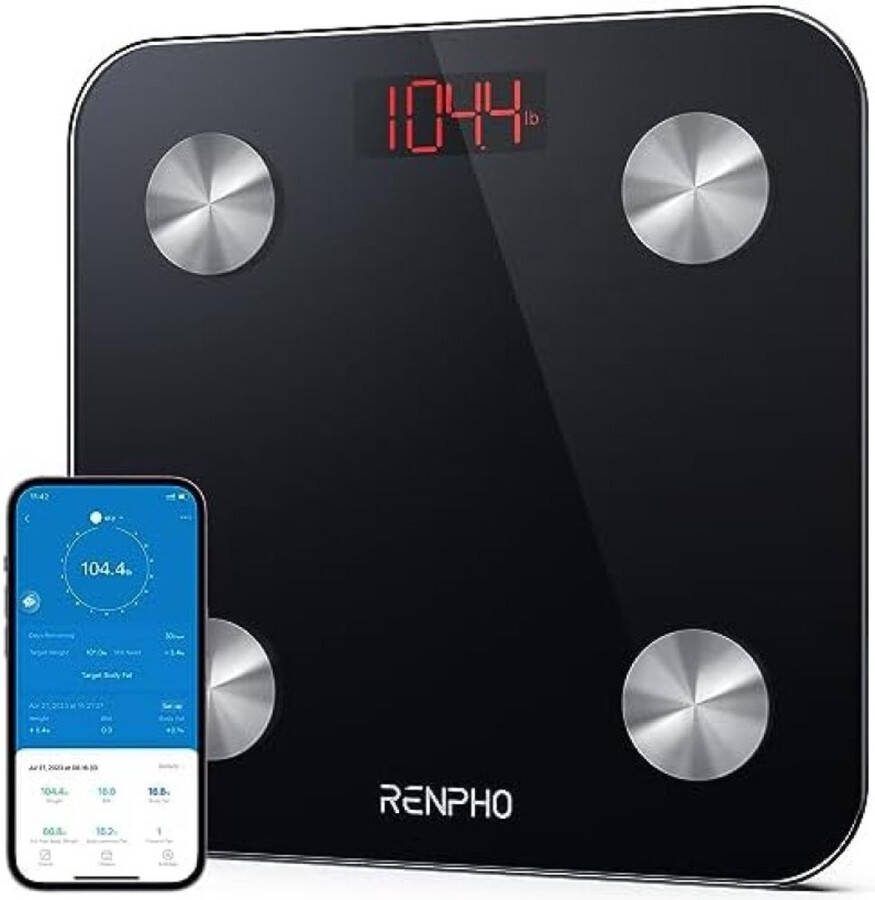 Bluetooth Personenweegschaal met 13 Lichaamsgegevens voor Fitness