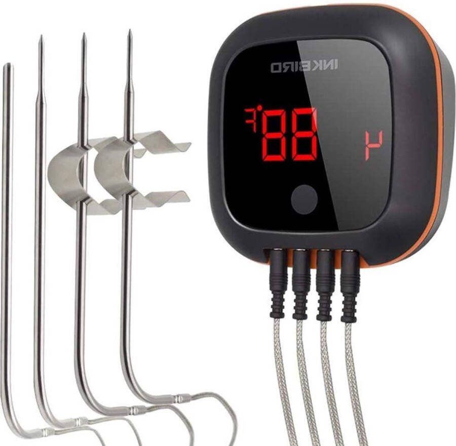 Bluetooth Vleesthermometer 4 Probes USB Oplaadbaar Voor Grillen en Koken