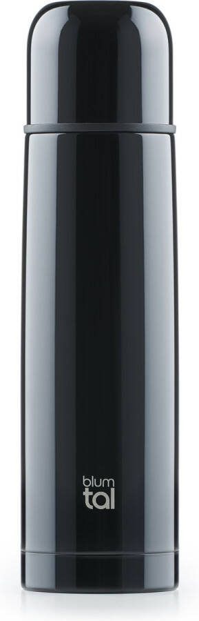Blumtal Eifel thermosfles lekvrije thermosfles met drinkbeker voor onderweg isolatie van warme dranken vaatwasmachinebestendig roestvrij staal 350ml zwart