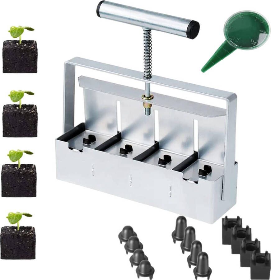 Bodemblokkeerder 5 x 5 cm zaaigoed blokmaker in één keer bodem blokmaker voor bodemblok voor zaaigoed start tuin grond potgrond voor buitenplanten