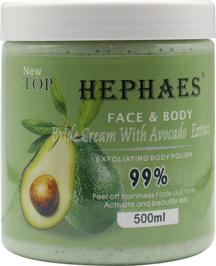 Merkloos Sans marque Body scrub Avocado XL Body creme Coffee Bodyscrub -Scrub Scrubzout Scrub gezicht