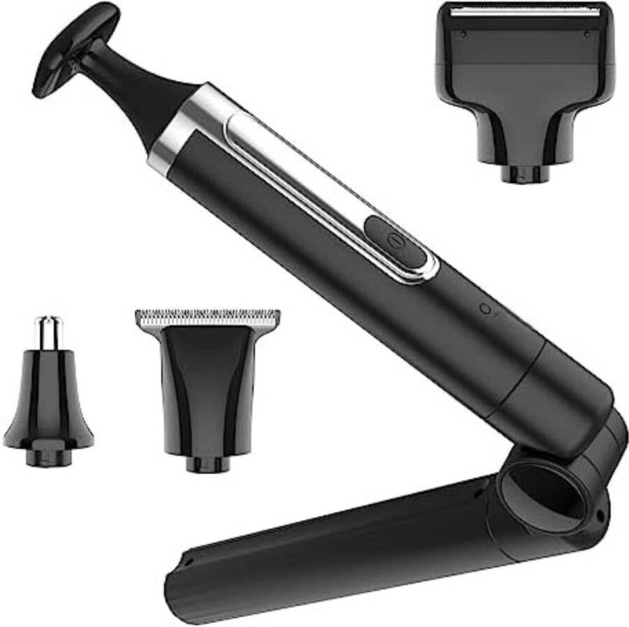 Bodygroomer Mannen Body trimmer Heren Body Shaver Mannen Lichaam Groomer Draadloze tondeuse met verstelbare verlenging waterdicht Zwart