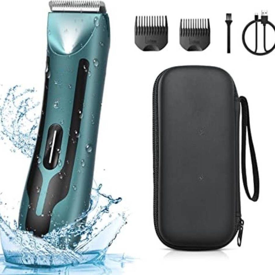 Bodygroomer Mannen Body trimmer Heren Body Shaver Mannen Lichaam Groomer Werkt op batterijen Groen