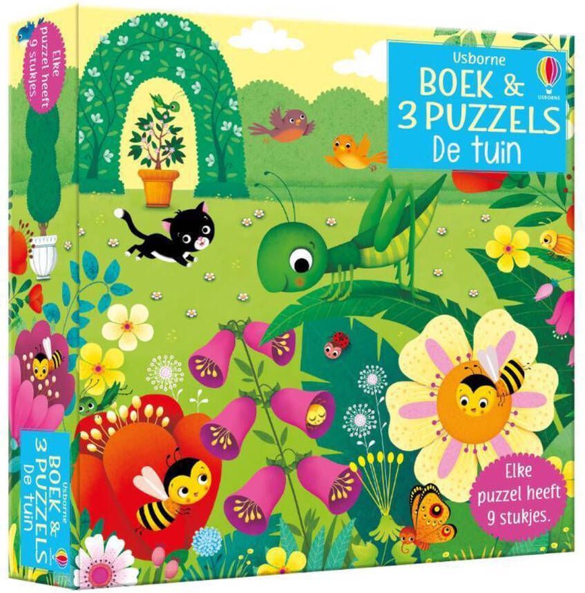 Usborne Boek & 3 Puzzels De tuin