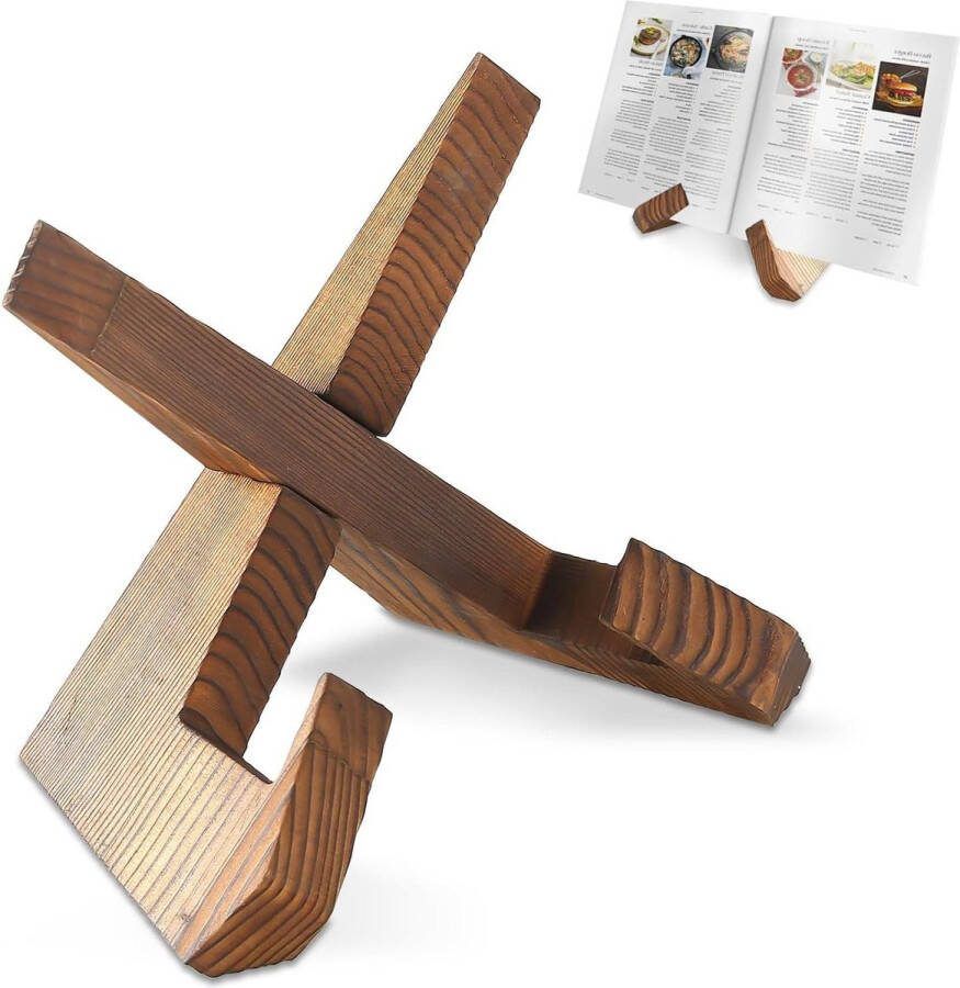Boekenstandaard hout receptenstandaard kookboeken culinaire creaties