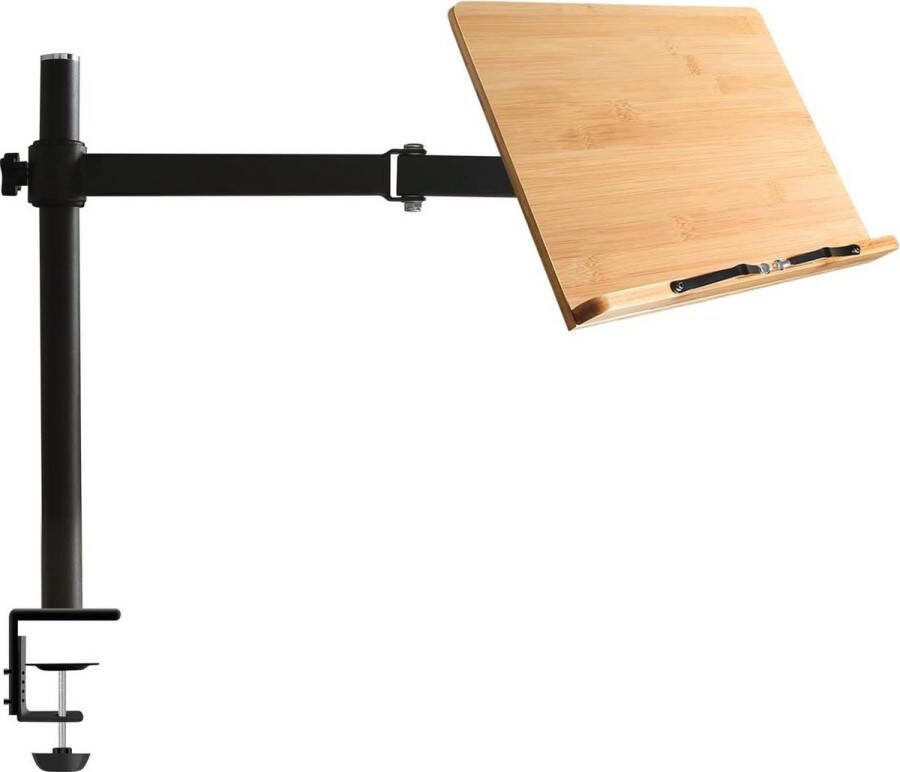 Boekenstandaard in hoogte verstelbaar met klem desktop leeshouder met paginaclips 11 x 81 cm Book stand