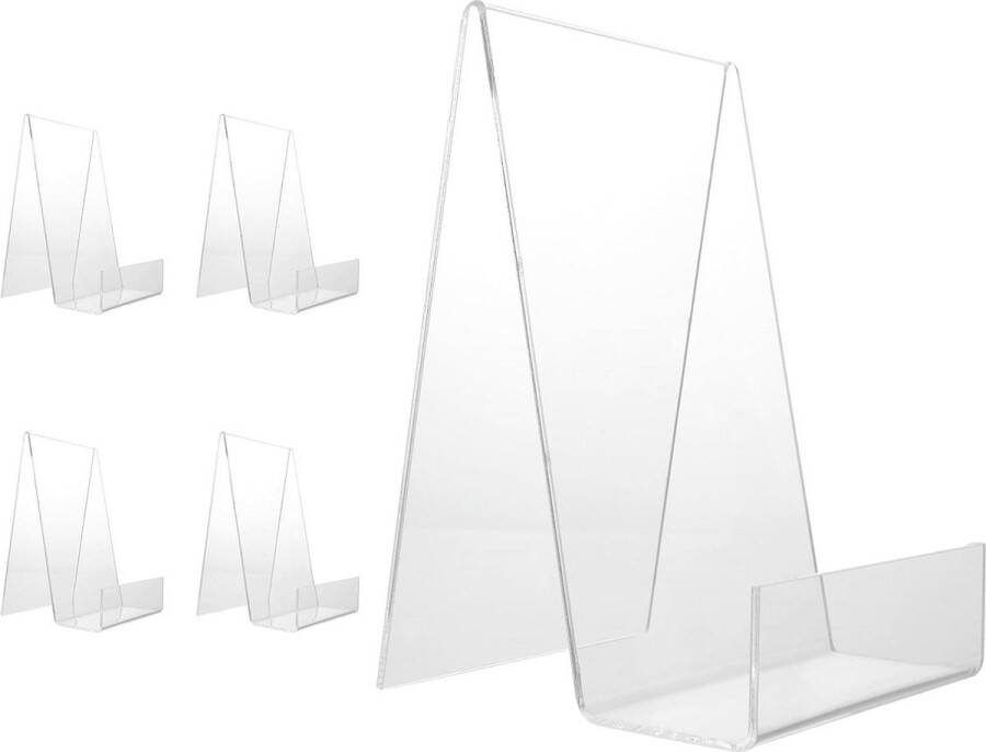 Boekenstandaard van acryl 5 stuks transparant 145 x 10 x 105 cm voor foto's en notities