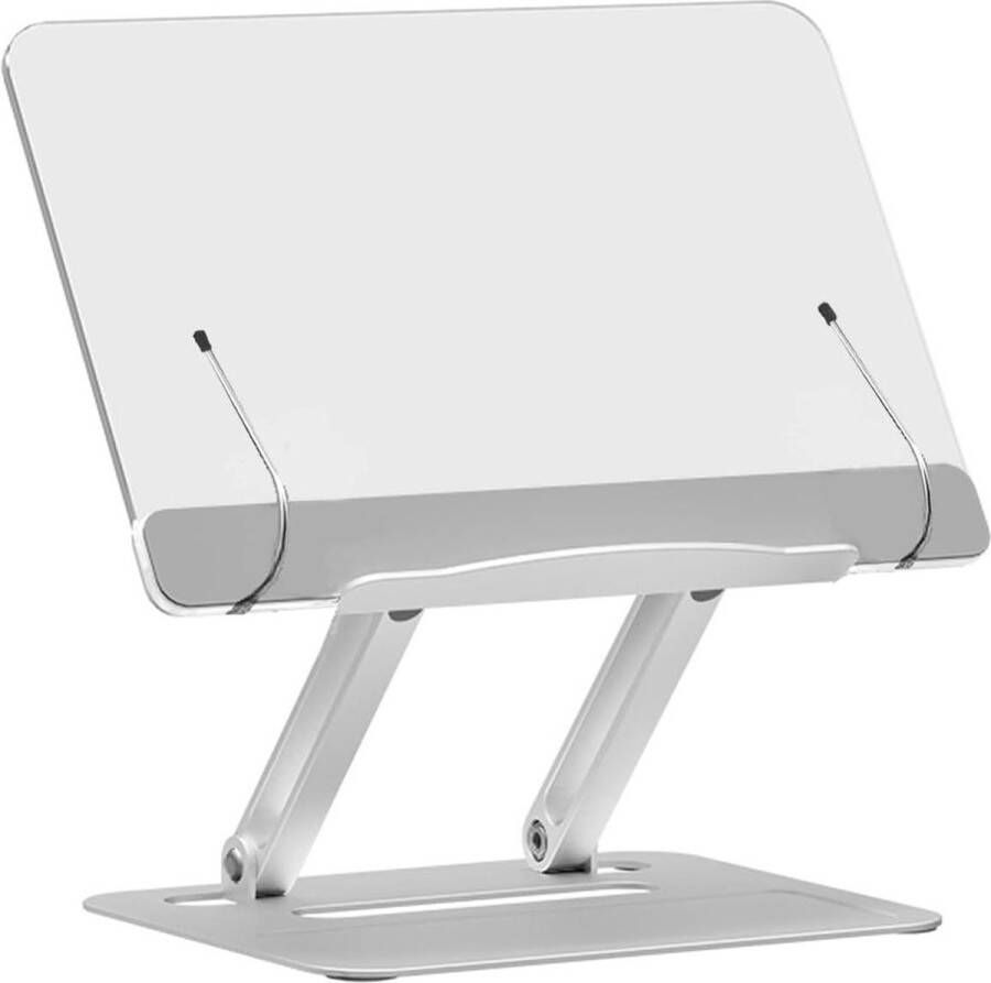 Boekenstandaard van acryl-aluminium verstelbare hoogte en hoek ergonomische muziekstandaard recepten tablets draagbaar
