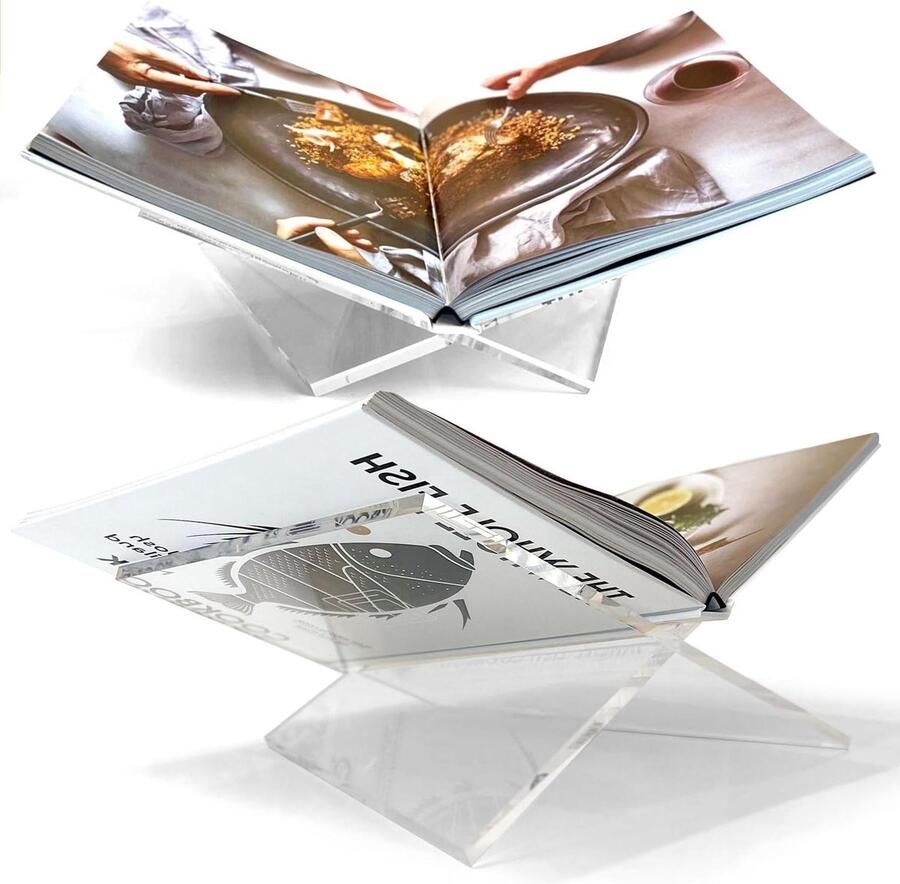 Boekenstandaard voor display groot formaat schuin ontwerp receptenhouder voor kookboeken modern helder acryl standaard Book stand