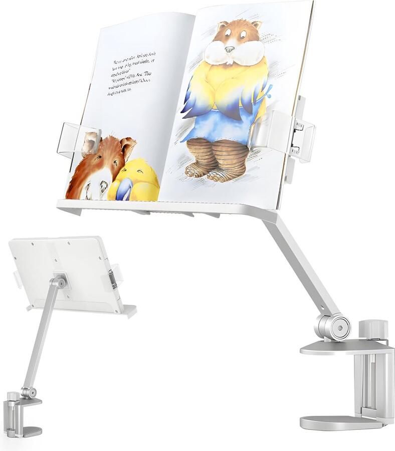 Boekenstandaard voor kinderen boekenhouder leesstandaard accountant rekken voor keuken en kantoor met boekenstandaard verstelbaar inklapbaar metalen rek met 360° draaivoet en