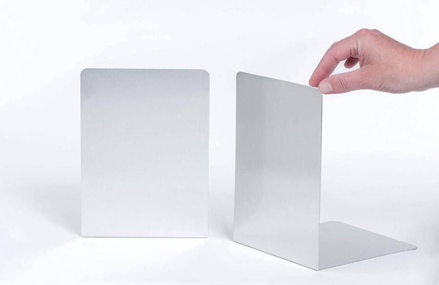 Boekensteunen aluminium zilver 1 paar 16 x 15 x 21 cm