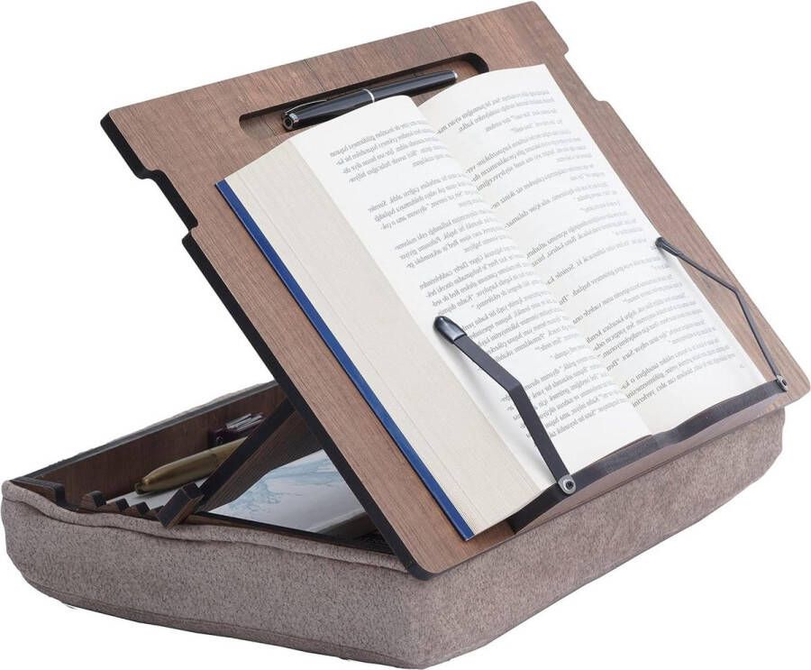 Boekhouder en Leesstandaard met Opslag Houten Boekenstandaard voor Kookboeken en Recepten Ideaal voor in de Keuken of in Bed book seat