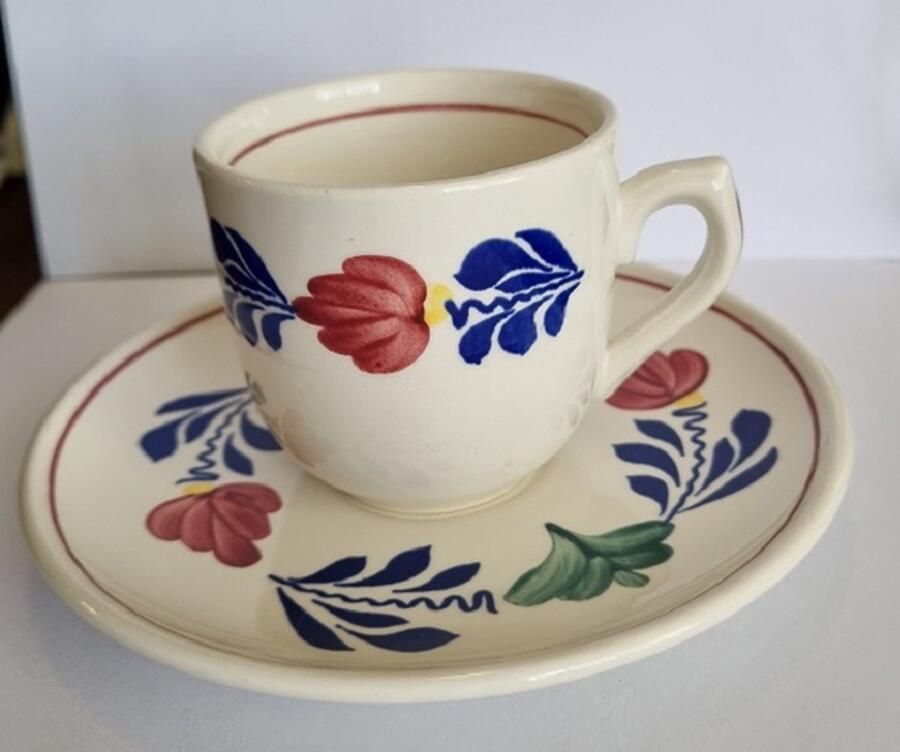 Boerenbont kop en schotel Expresso set van 3 stuks