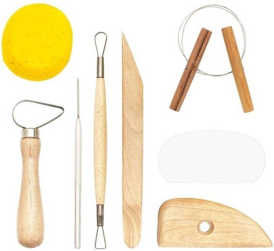 Merkloos Sans marque Boetseergereedschap 8-delig klei hobby gereedschappen