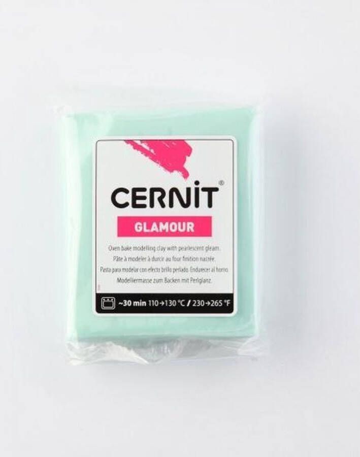 Boetseerklei lichtgroen Cernit Glamour 56g light green 6 stuk