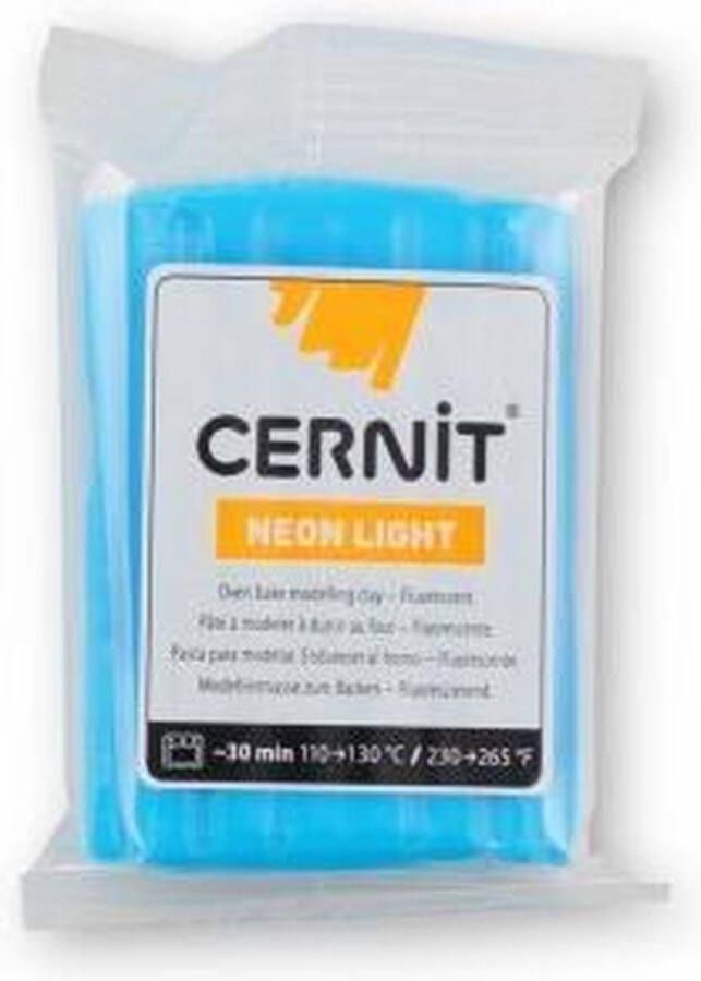 Boetseerklei Neon blauw Cernit Neon 56g blue 6 stuk