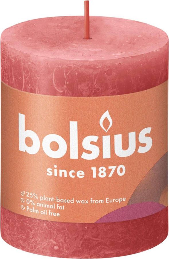 Bolsius 3 stuks Stompkaars Blossom Pink 80 68 rustiek Bolsius