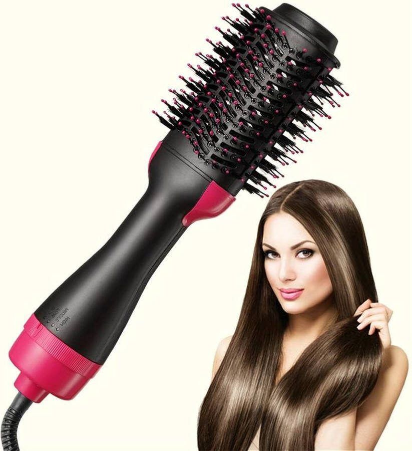 Bonta Krulborstel Föhnborstel Hairstyler Lang Stijl Krullen Zwart Roze