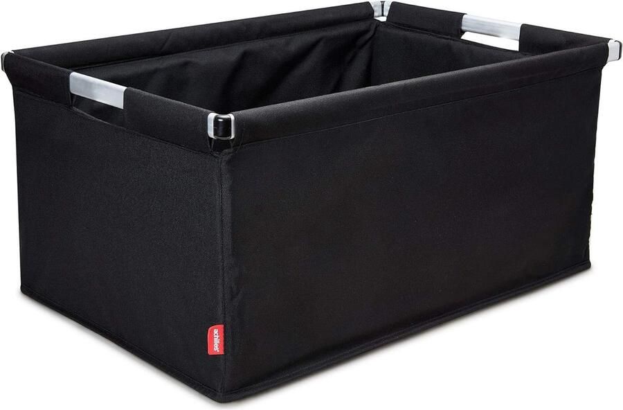 Boodschappenkrat transportbox met aluminium frame zwart 60 cm x 40 cm x 30 cm