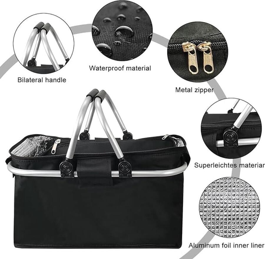 Boodschappenmand \koelmand koeltas picknickmand 20 x 40 x 23 cm