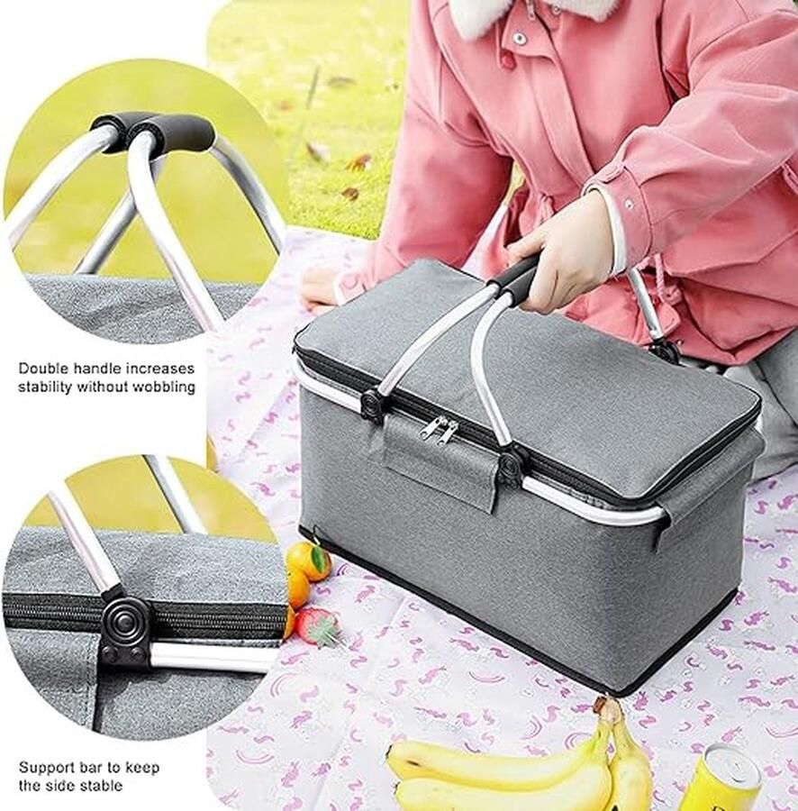 Boodschappenmand \koelmand koeltas picknickmand 41.29 x 29.8 x 5.6 cm
