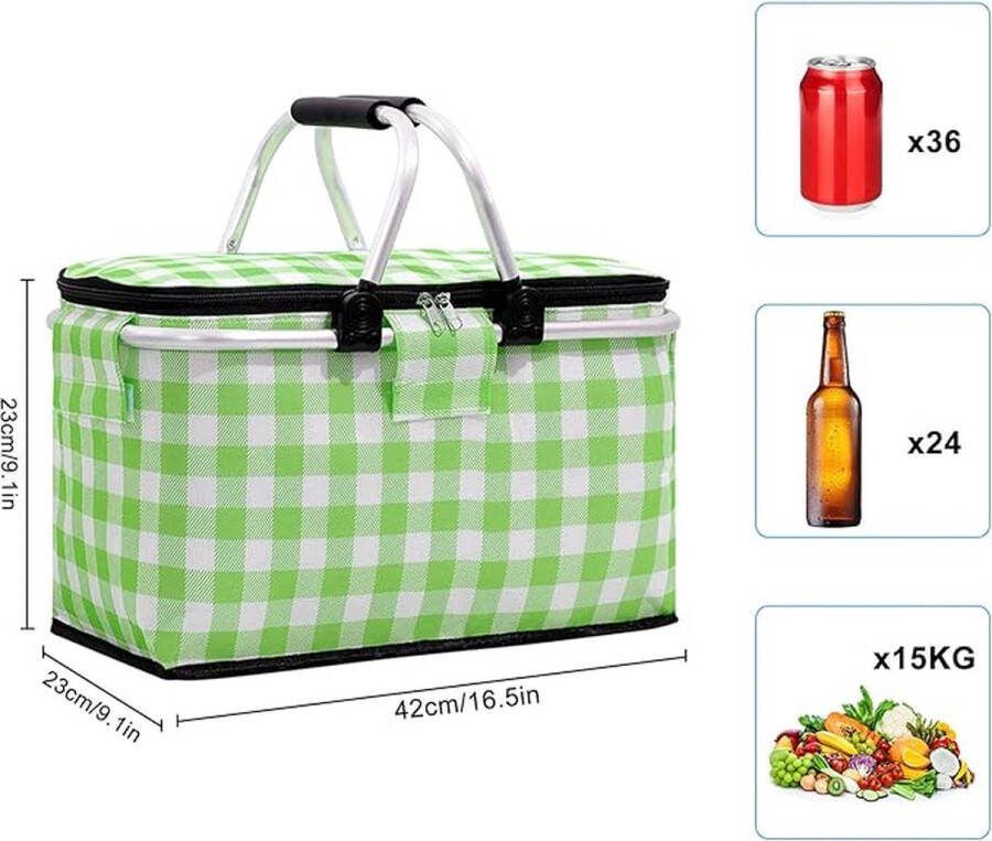 Boodschappenmand \koelmand koeltas picknickmand ‎48.7 x 30.2 x 4.6 cm