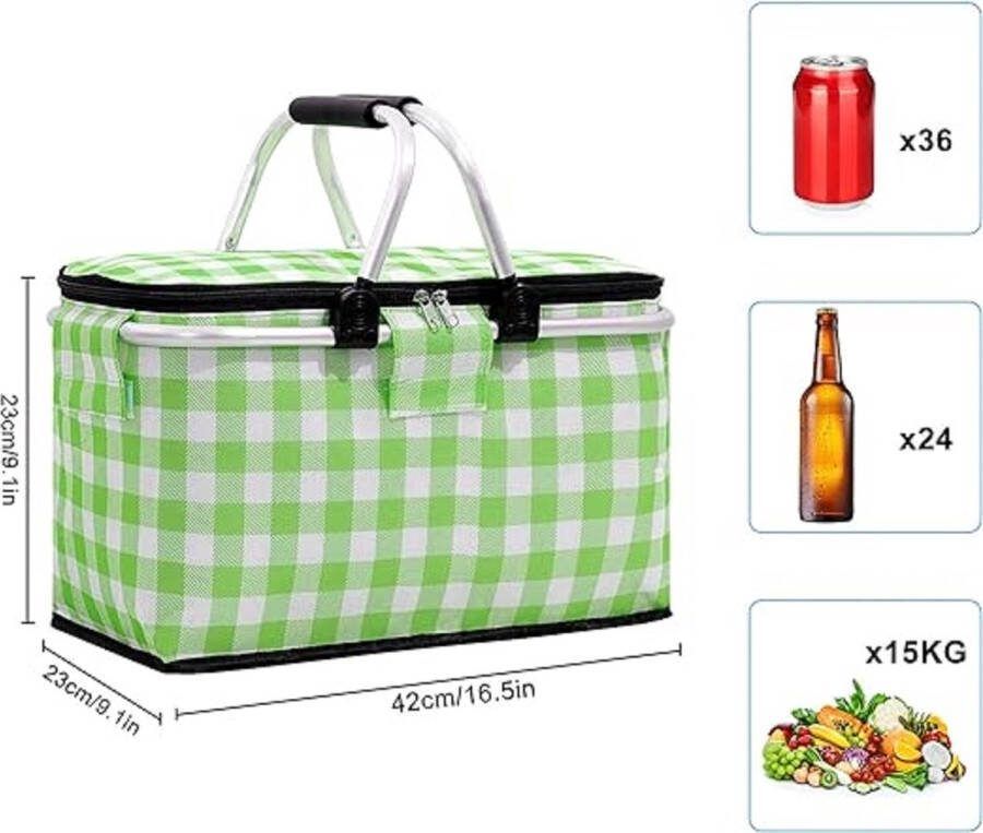 Boodschappenmand \koelmand koeltas picknickmand ‎49.1 x 30.1 x 4.8 cm;
