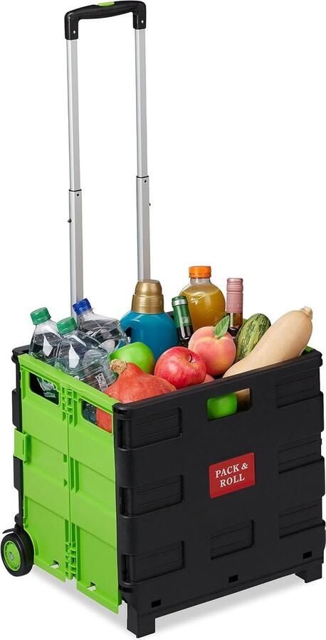 Boodschappentrolley Boodschappen Kunststof Krat 2 Wieltjes Praktisch