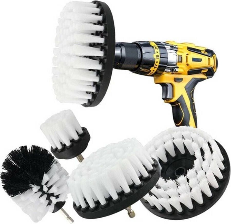 Boorborstel (wit )- boorborstel autotegeltapijt badkuip keuken toilet Borstel Boormachine Reiniging Borstelset Boorborstels Set van