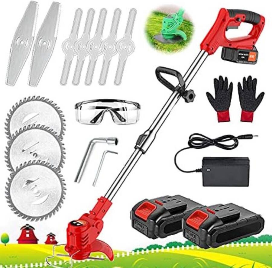 Boosmaaier accu Boosmaaier electrisch Bosmaaier elektrisch Batterij en oplader 650W 21V Echt rood