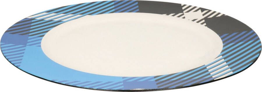 Merkloos Sans marque Bord kunststof wit blauw motief herbruikbaar 33 cm