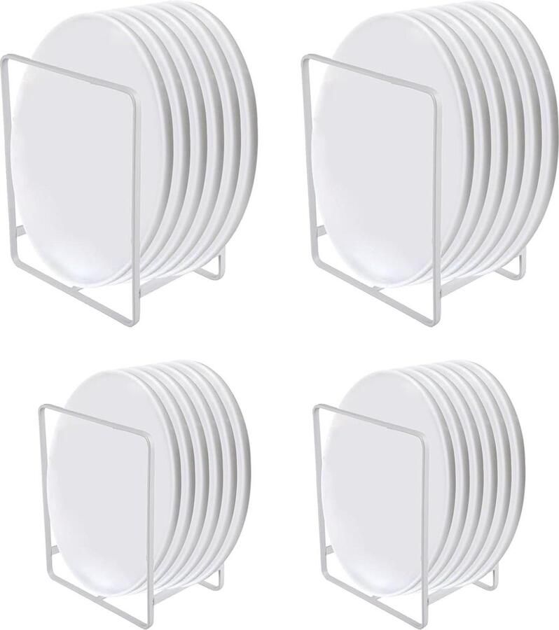 Bordenhouder metalen plaathouder voor borden en servies set van 4 keuken opbergrek bordenrek