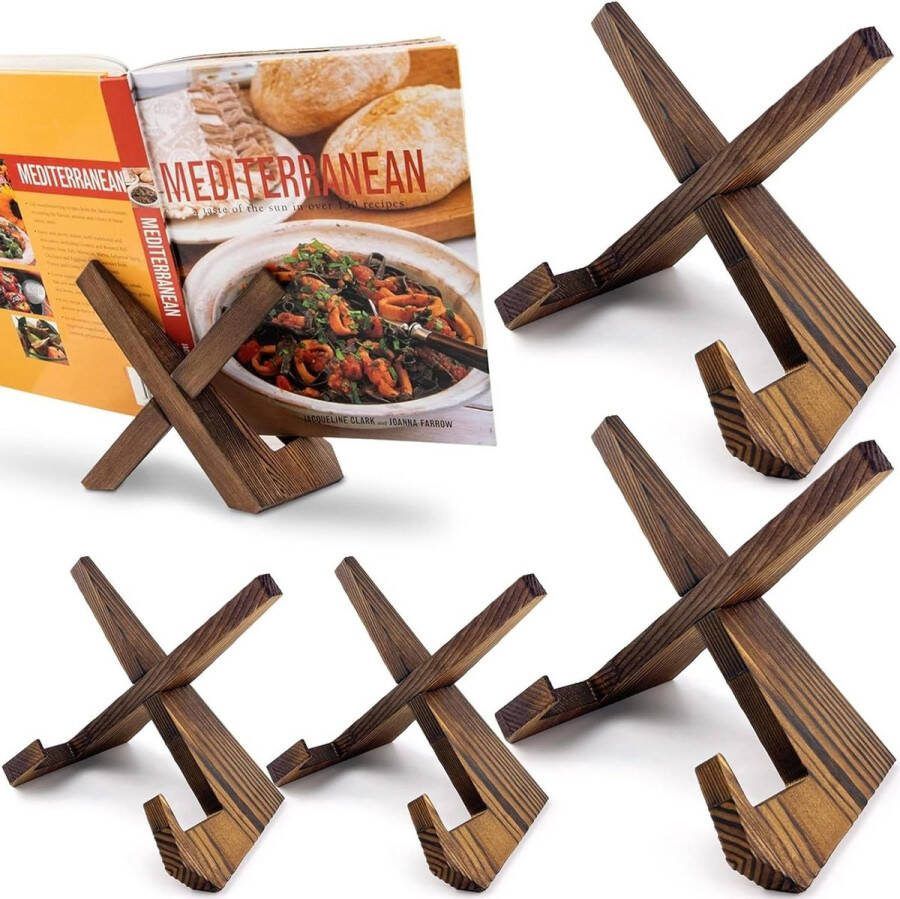 Bordenstandaard hout boekenstandaard kookboekstandaard 166 cm keuken tablet standaard vintage decoratie