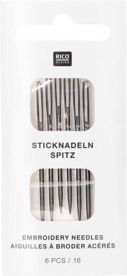 Borduurnaalden Rico scherp 6 st no 16 kleur zwart